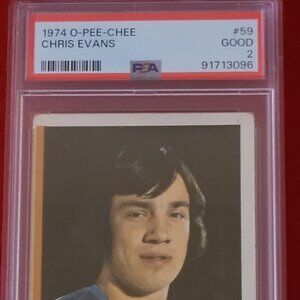 GRADED AND SEALED, 1974 O PEE CHEE, CHRIS EVANS, KANSAS CITY SCOUTS HOCKEY CARD!